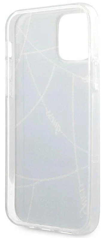 Guess GUHCP12SPCUCHBK Apple iPhone 12 mini 5,4″ juodos spalvos kietas dėklas Gold Chain Collection