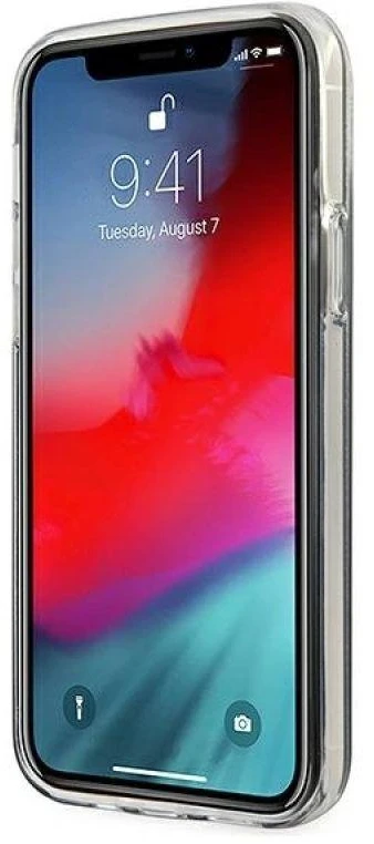 Dėklas GUESS GLITTER GRADIENT SCRIPT IPHONE 12 MINI GOLD