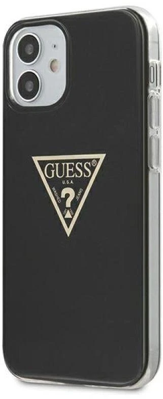 Guess GUHCP12SPCUMPTBK Apple iPhone 12 mini 5,4″ juodos spalvos kietas dėklas Metallic Collection