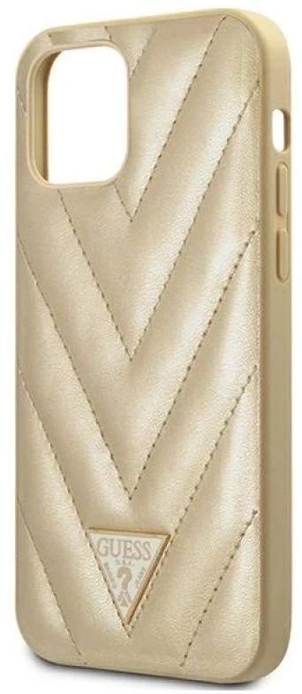 GUESS GUHCP12SPUVQTMLBE KIETAS DĖKLAS V dygsniuotas KOLEKCIJA IPHONE 12 MINI 5,4" AUKSO