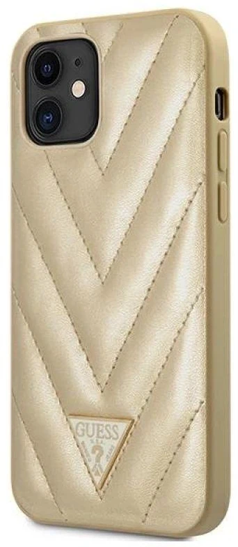 GUESS GUHCP12SPUVQTMLBE KIETAS DĖKLAS V dygsniuotas KOLEKCIJA IPHONE 12 MINI 5,4" AUKSO