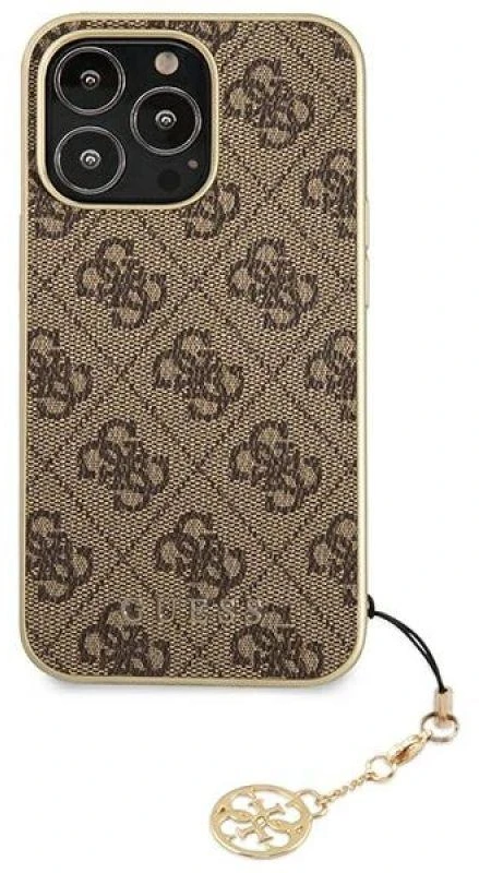 Dėklas Cg Mobile France GUHCP13LGF4GBR Guess 4G Charms Zadní Kryt pro iPhone 13 Pro Brown (ruda)