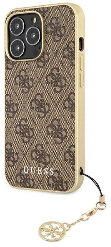 Dėklas Cg Mobile France GUHCP13LGF4GBR Guess 4G Charms Zadní Kryt pro iPhone 13 Pro Brown (ruda)