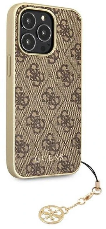 Dėklas Cg Mobile France GUHCP13LGF4GBR Guess 4G Charms Zadní Kryt pro iPhone 13 Pro Brown (ruda)
