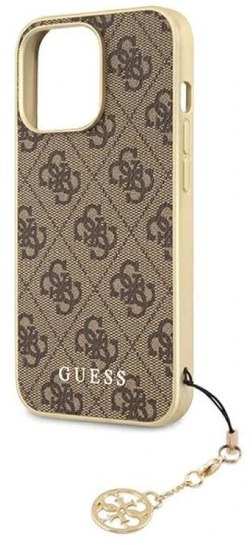 Dėklas Cg Mobile France GUHCP13LGF4GBR Guess 4G Charms Zadní Kryt pro iPhone 13 Pro Brown (ruda)