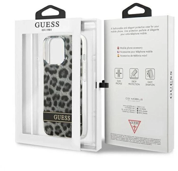 Dėklas GUESS GUHCP13LHSLEOK IPHONE 13 PRO / 13 6.1 "GRAY / GRAY HARDCASE LEOPARD