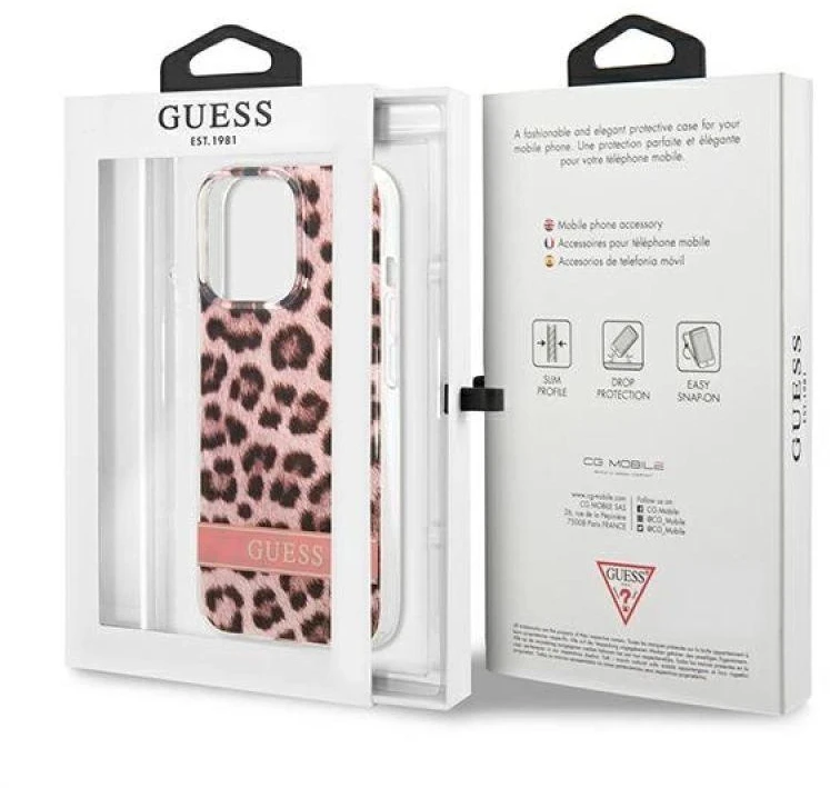 Dėklas GUESS GUHCP13LHSLEOP IPHONE 13 PRO / 13 6.1 "Rožinis / Rožinis HARDCASE LEOPARD