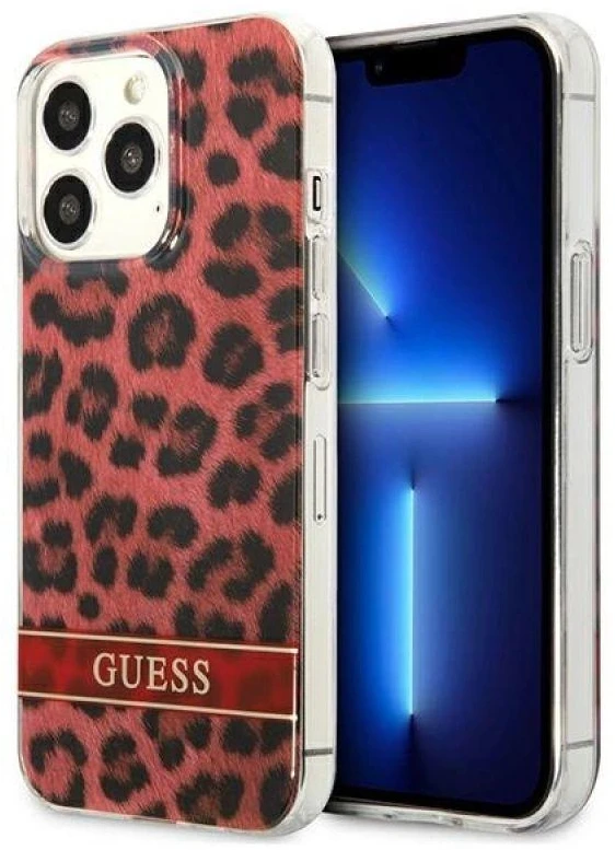 Dėklas GUESS GUHCP13LHSLEOR IPHONE 13 PRO / 13 6.1 "Raudonas / Raudonas HARDCASE LEOPARD