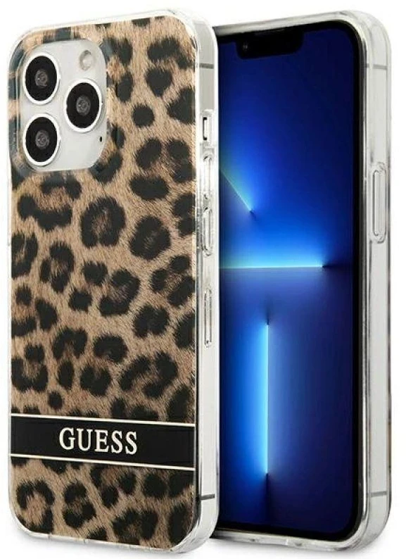Guess GUHCP13LHSLEOW Apple iPhone 13 Pro / 13 6,1″ rudos spalvos kietas dėklas Leopard