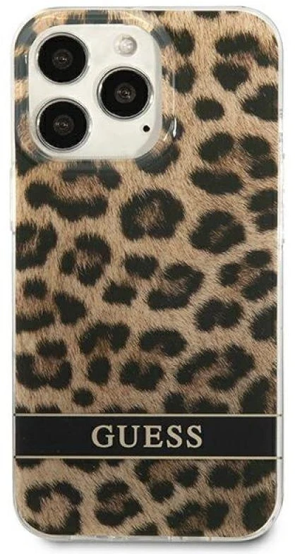 Guess GUHCP13LHSLEOW Apple iPhone 13 Pro / 13 6,1″ rudos spalvos kietas dėklas Leopard