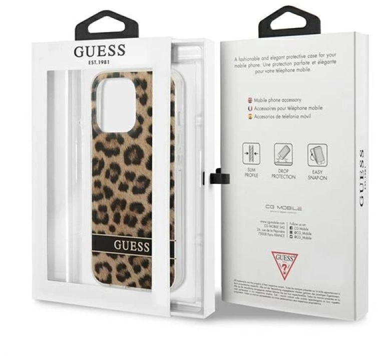 Guess GUHCP13LHSLEOW Apple iPhone 13 Pro / 13 6,1″ rudos spalvos kietas dėklas Leopard