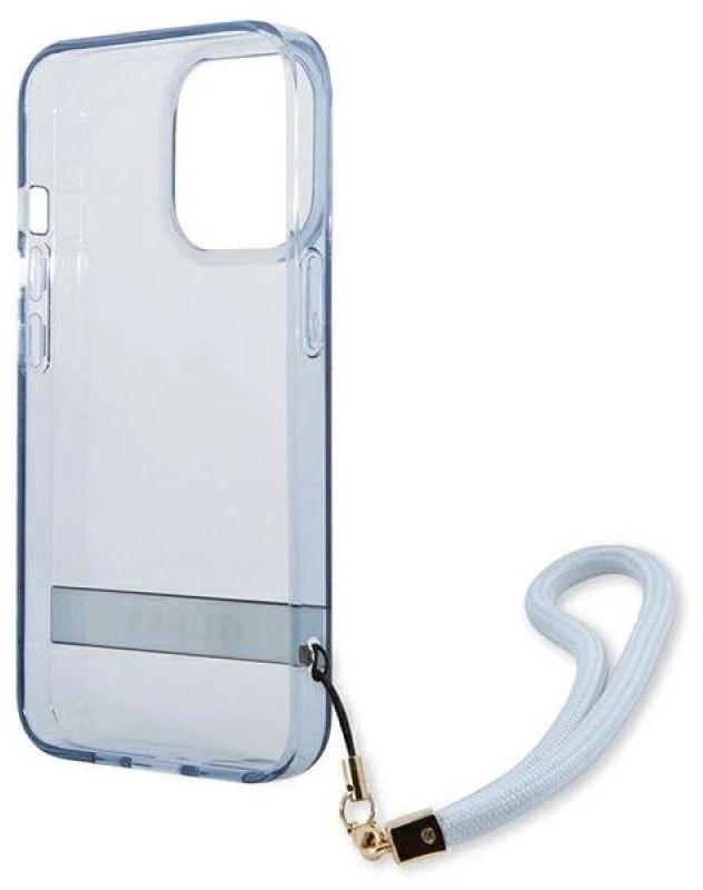 Guess GUHCP13LHTSGSB Apple iPhone 13 Pro / 13 6,1″ mėlynas kietas dėklas Translucent Stap