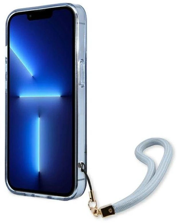 Guess GUHCP13LHTSGSB Apple iPhone 13 Pro / 13 6,1″ mėlynas kietas dėklas Translucent Stap