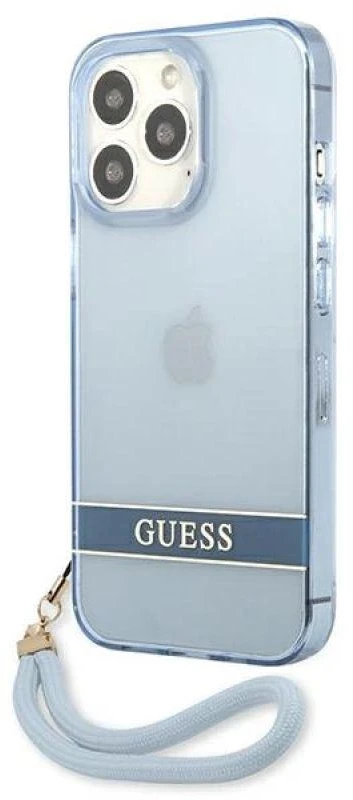 Guess GUHCP13LHTSGSB Apple iPhone 13 Pro / 13 6,1″ mėlynas kietas dėklas Translucent Stap