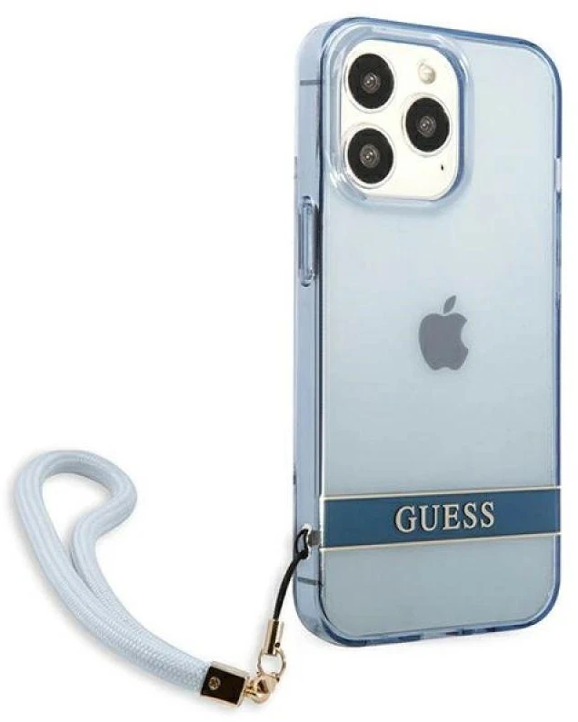 Guess GUHCP13LHTSGSB Apple iPhone 13 Pro / 13 6,1″ mėlynas kietas dėklas Translucent Stap