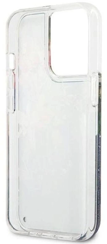 GUESS GUHCP13LLFLSB IPHONE 13 PRO / 13 6.1 "Mėlynas / Mėlynas HARDCASE FLOWER LIQUID GLITTER