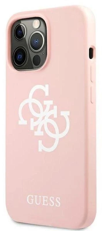 Dėklas GUESS GUHCP13LLS4GWPI IPHONE 13 PRO / 13 6.1 "Rožinis / Rožinis HARD CASE SILICONE 4G LOGO