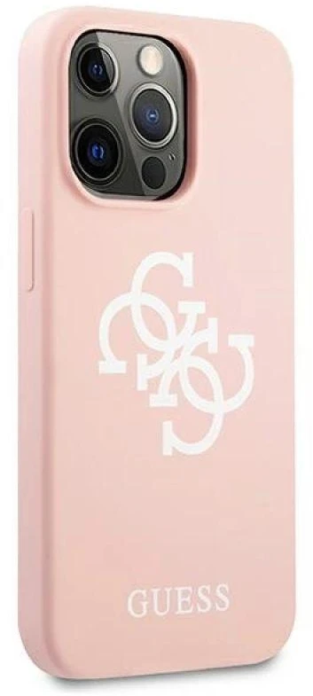 Dėklas GUESS GUHCP13LLS4GWPI IPHONE 13 PRO / 13 6.1 "Rožinis / Rožinis HARD CASE SILICONE 4G LOGO