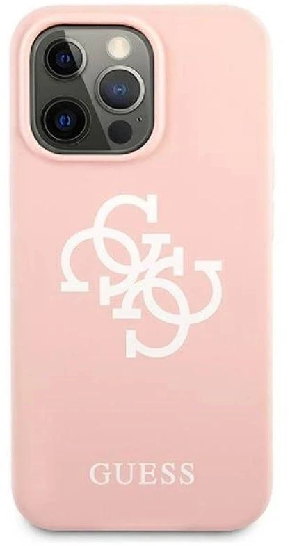 Dėklas GUESS GUHCP13LLS4GWPI IPHONE 13 PRO / 13 6.1 "Rožinis / Rožinis HARD CASE SILICONE 4G LOGO