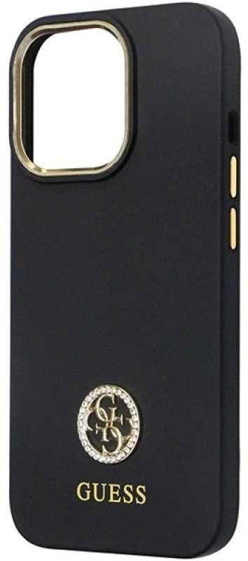 Dėklas GUESS GUHCP13LM4DGPK IPHONE 13 PRO / 13 6.1 "Juodas / Juodas HARDCASE SILICONE LOGO STRASS 4G
