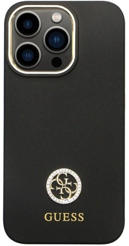 Dėklas GUESS GUHCP13LM4DGPK IPHONE 13 PRO / 13 6.1 "Juodas / Juodas HARDCASE SILICONE LOGO STRASS 4G