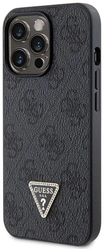 Guess GUHCP13LP4TDSCPK Apple iPhone 13 Pro / 13 6.1″ juodos spalvos kietas dėklas Crossbody 4G Metal Logo
