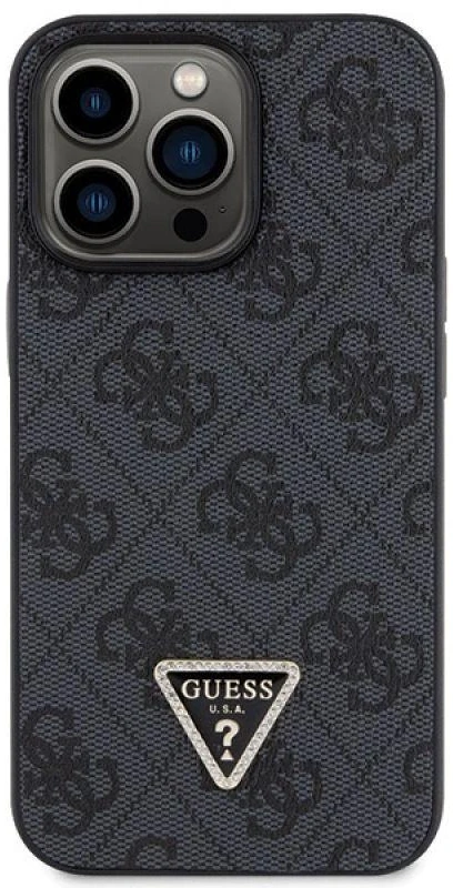 Guess GUHCP13LP4TDSCPK Apple iPhone 13 Pro / 13 6.1″ juodos spalvos kietas dėklas Crossbody 4G Metal Logo