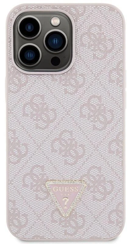 Guess GUHCP13LP4TDSCPP Apple iPhone 13 Pro / 13 6.1″ rožinės spalvos kietas dėklas Crossbody 4G Metal Logo