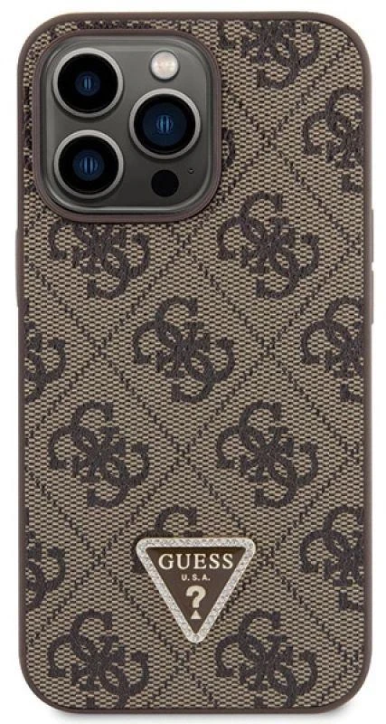 Guess GUHCP13LP4TDSCPW Apple iPhone 13 Pro / 13 6.1″ rudos spalvos kietas dėklas Crossbody 4G Metal Logo