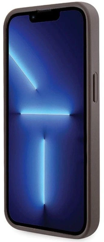 Guess GUHCP13LP4TDSCPW Apple iPhone 13 Pro / 13 6.1″ rudos spalvos kietas dėklas Crossbody 4G Metal Logo