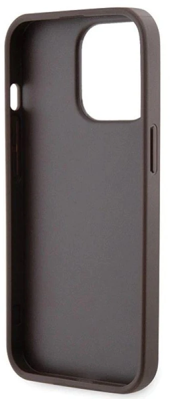 Guess GUHCP13LP4TDSCPW Apple iPhone 13 Pro / 13 6.1″ rudos spalvos kietas dėklas Crossbody 4G Metal Logo