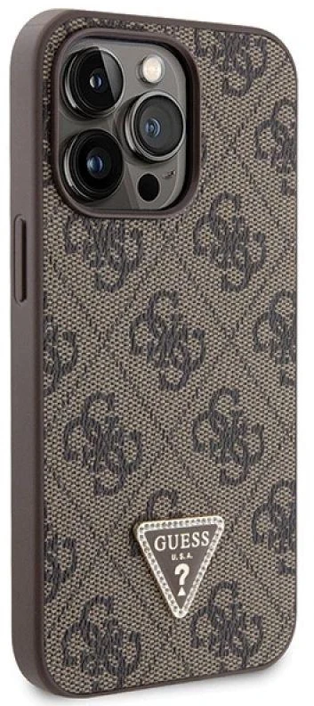 Guess GUHCP13LP4TDSCPW Apple iPhone 13 Pro / 13 6.1″ rudos spalvos kietas dėklas Crossbody 4G Metal Logo