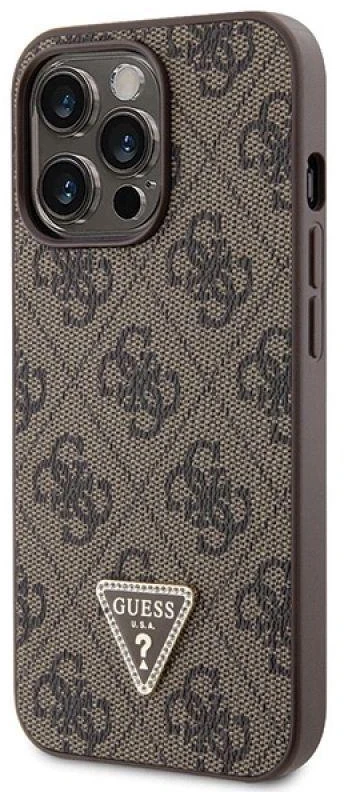 Guess GUHCP13LP4TDSCPW Apple iPhone 13 Pro / 13 6.1″ rudos spalvos kietas dėklas Crossbody 4G Metal Logo