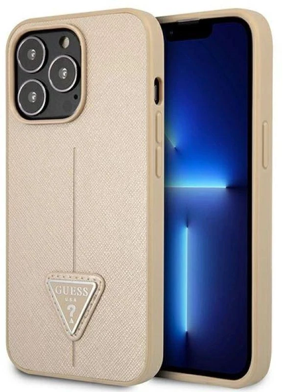 Dėklas GUESS GUHCP13LPSATLE IPHONE 13 PRO / 13 6.1 "BEIGE / BEIGE HARDCASE SAFFIANOTRIANGLE LOGO