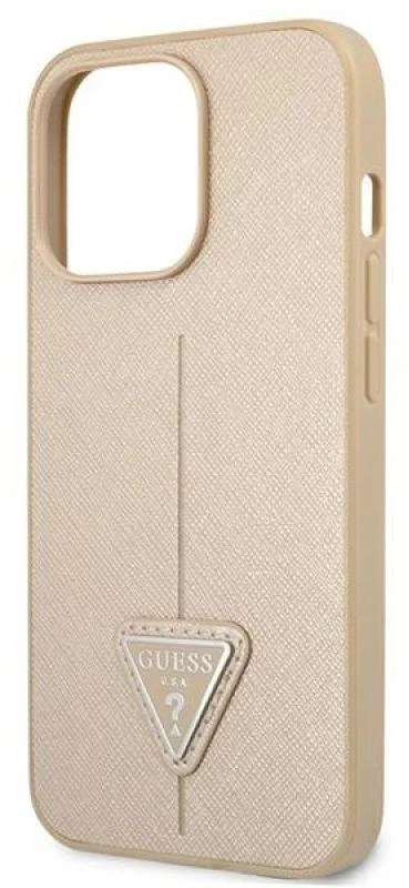 Dėklas GUESS GUHCP13LPSATLE IPHONE 13 PRO / 13 6.1 "BEIGE / BEIGE HARDCASE SAFFIANOTRIANGLE LOGO
