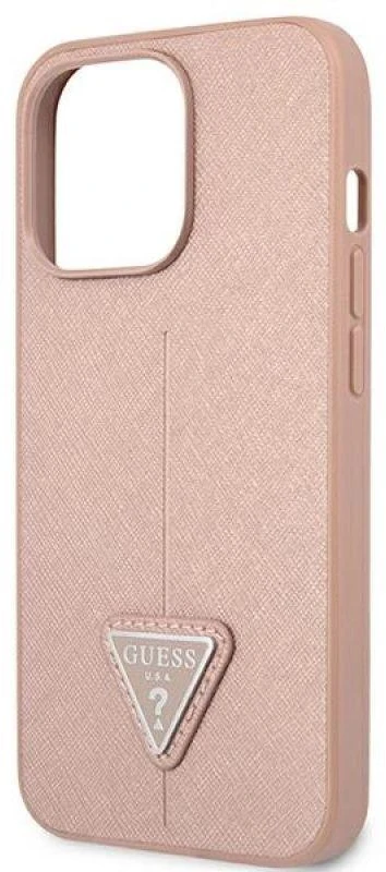 Dėklas GUESS GUHCP13LPSATLP IPHONE 13 PRO / 13 6.1 "Rožinis / Rožinis HARDCASE SAFFIANOTRIANGLE LOGO