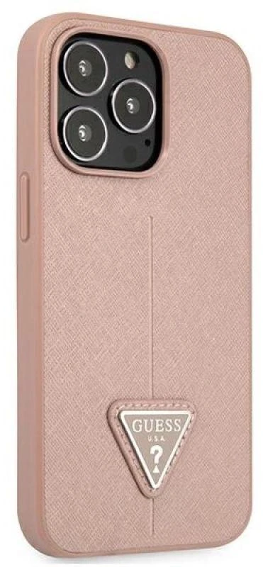Dėklas GUESS GUHCP13LPSATLP IPHONE 13 PRO / 13 6.1 "Rožinis / Rožinis HARDCASE SAFFIANOTRIANGLE LOGO