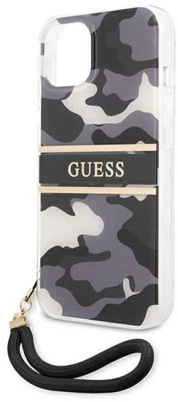 Dėklas Guess GUHCP13MKCABBK Apple iPhone 13 / 14 / 15 6,1″ juodos spalvos hardcase Camo Strap Collection
