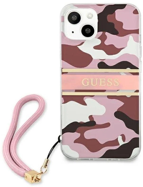 Dėklas GUESS GUHCP13MKCABPI IPHONE 13/14/15 6.1 "Rožinis / Rožinis HARDCASE CAMO STAP COLLECTION