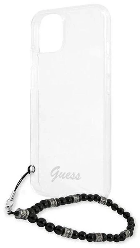 Guess GUHCP13MKPSBK Apple iPhone 13 / 14 /15 6,1″ skaidrus kietas dėklas juodos spalvos Pearl