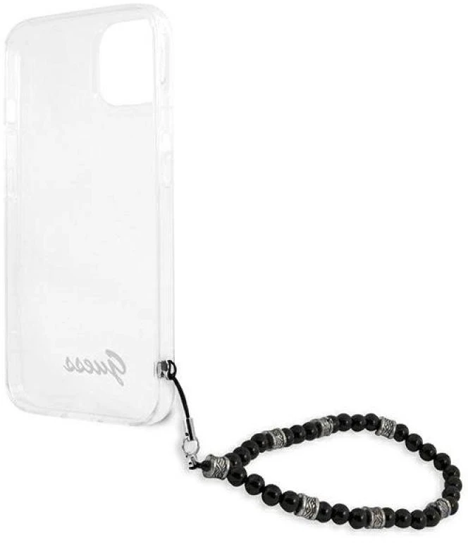 Guess GUHCP13MKPSBK Apple iPhone 13 / 14 /15 6,1″ skaidrus kietas dėklas juodos spalvos Pearl