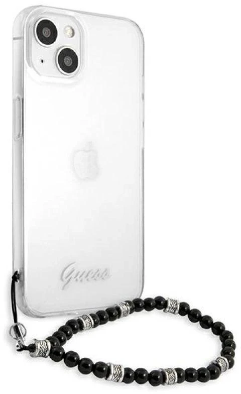 Guess GUHCP13MKPSBK Apple iPhone 13 / 14 /15 6,1″ skaidrus kietas dėklas juodos spalvos Pearl