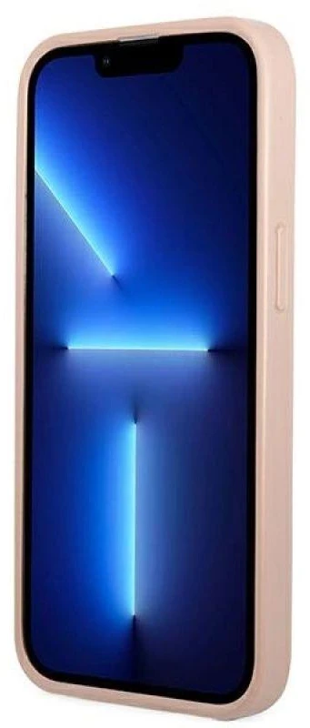 Apple iPhone 13 Guess dėklas Saffianotriangle Logo Cardslot (GUHCP13MPSATPP) rožinės spalvos