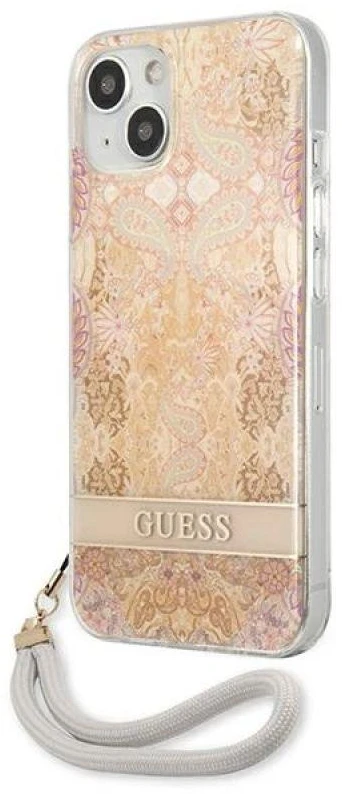 Dėklas Guess GUHCP13SHFLSD Apple iPhone 13 mini 5,4″ aukso spalvos hardcase Flower Strap