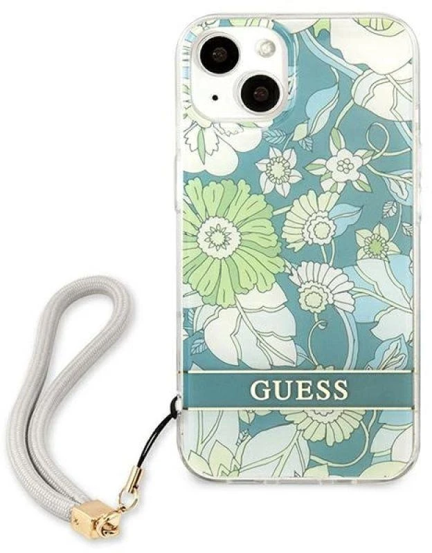 Dėklas Guess GUHCP13SHFLSN Apple iPhone 13 mini 5,4″ žalios spalvos hardcase Flower Strap
