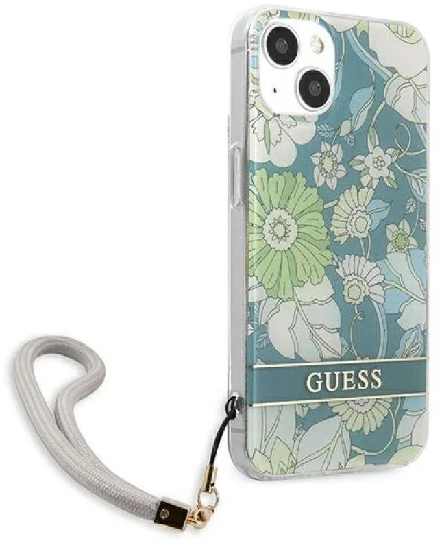Dėklas Guess GUHCP13SHFLSN Apple iPhone 13 mini 5,4″ žalios spalvos hardcase Flower Strap