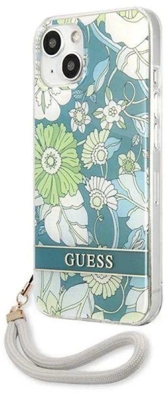 Dėklas Guess GUHCP13SHFLSN Apple iPhone 13 mini 5,4″ žalios spalvos hardcase Flower Strap