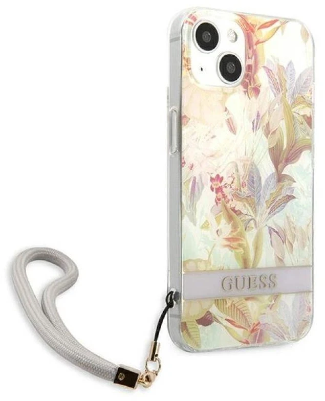 Dėklas Guess GUHCP13SHFLSU Apple iPhone 13 mini 5,4″ violetinė hardcase Flower Strap