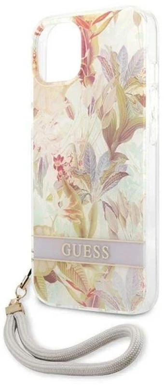 Dėklas Guess GUHCP13SHFLSU Apple iPhone 13 mini 5,4″ violetinė hardcase Flower Strap