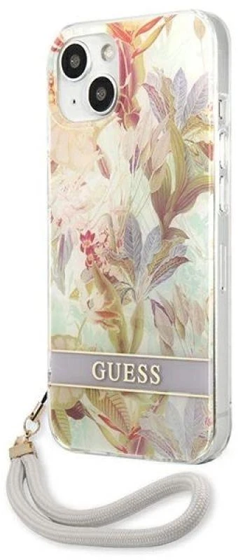 Dėklas Guess GUHCP13SHFLSU Apple iPhone 13 mini 5,4″ violetinė hardcase Flower Strap